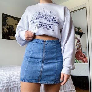 denim mini skirt